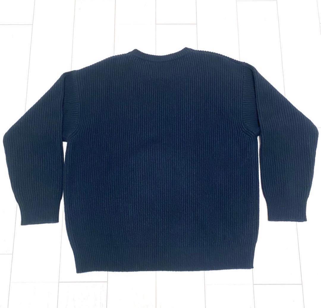 美品☆正規品　CELINE セリーヌ　現行　ロゴパッチ　リブ編み　ニット S