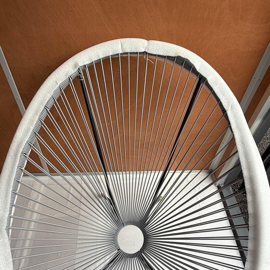 【未使用品】アカプルコチェア風 ストリングチェア 金脚仕様 グレー×ブラック系