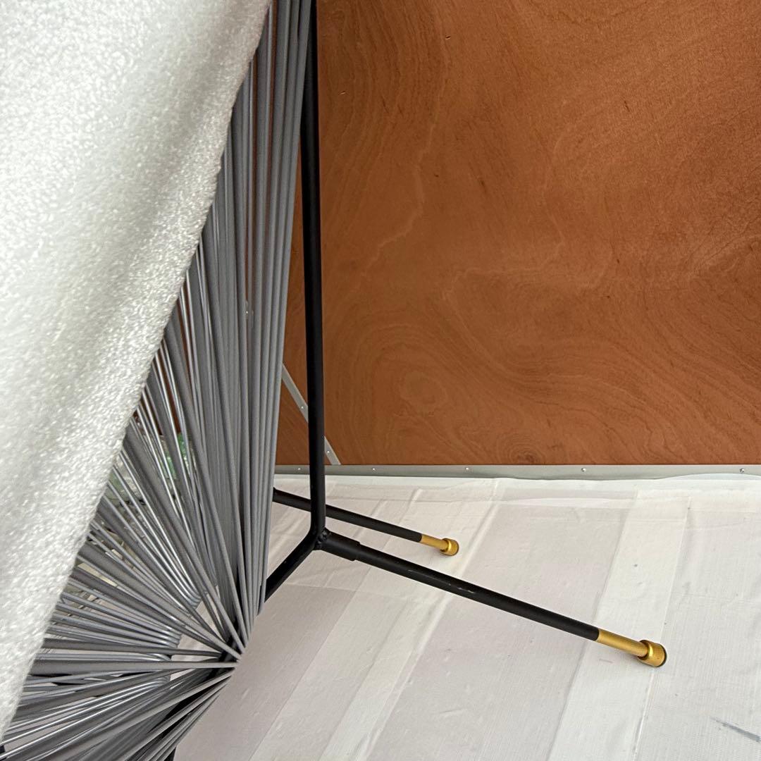 【未使用品】アカプルコチェア風 ストリングチェア 金脚仕様 グレー×ブラック系