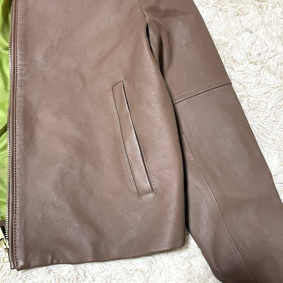 美品 INED 定価8.3万 現行 ラムレザー ジャケット ジップアップブルゾン