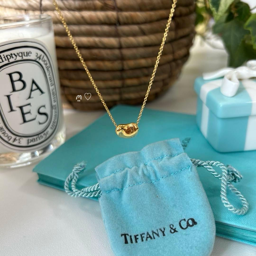 ティファニー　ビーンズネックレス　ペンダント　10mm3.1g　18Kゴールド