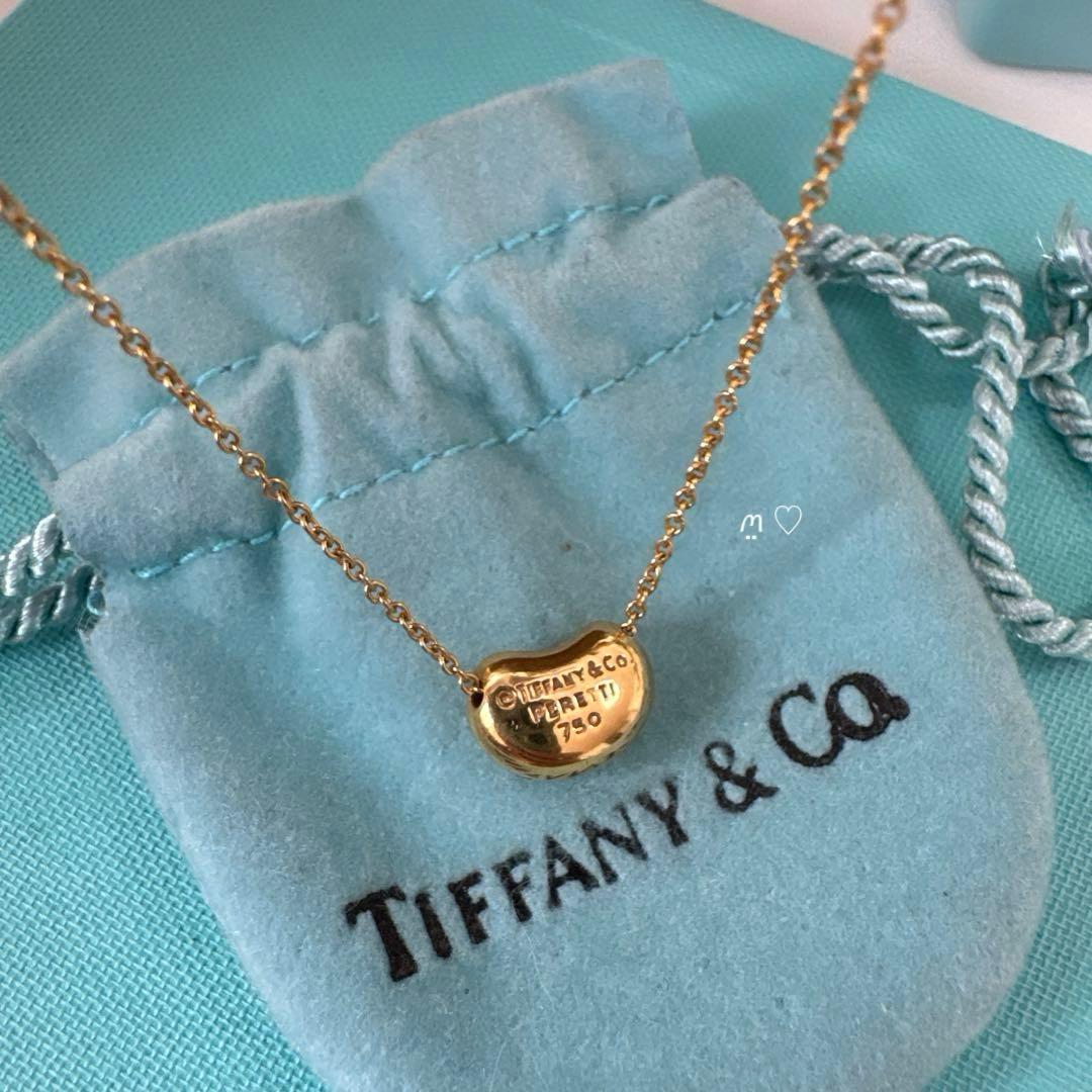 ティファニー　ビーンズネックレス　ペンダント　10mm3.1g　18Kゴールド