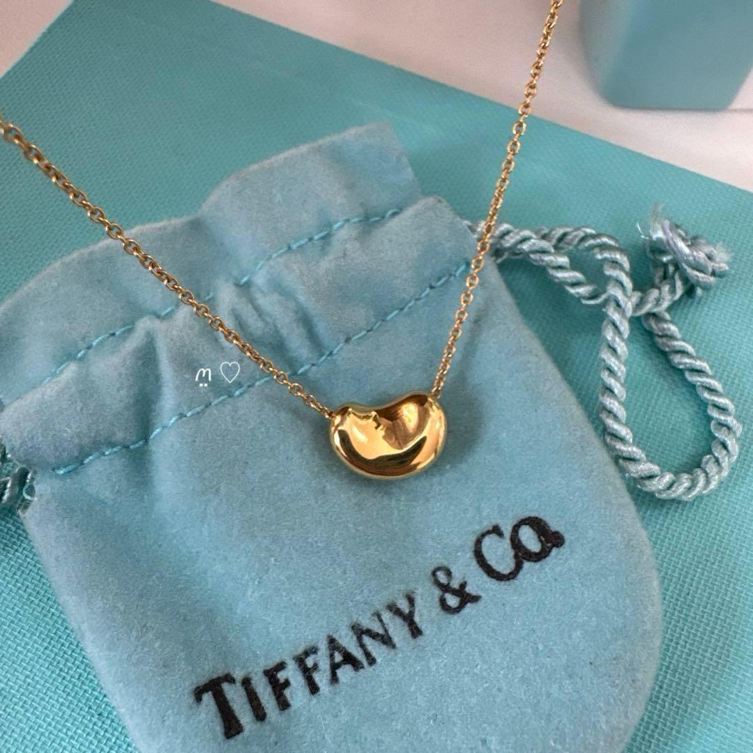 ティファニー　ビーンズネックレス　ペンダント　10mm3.1g　18Kゴールド