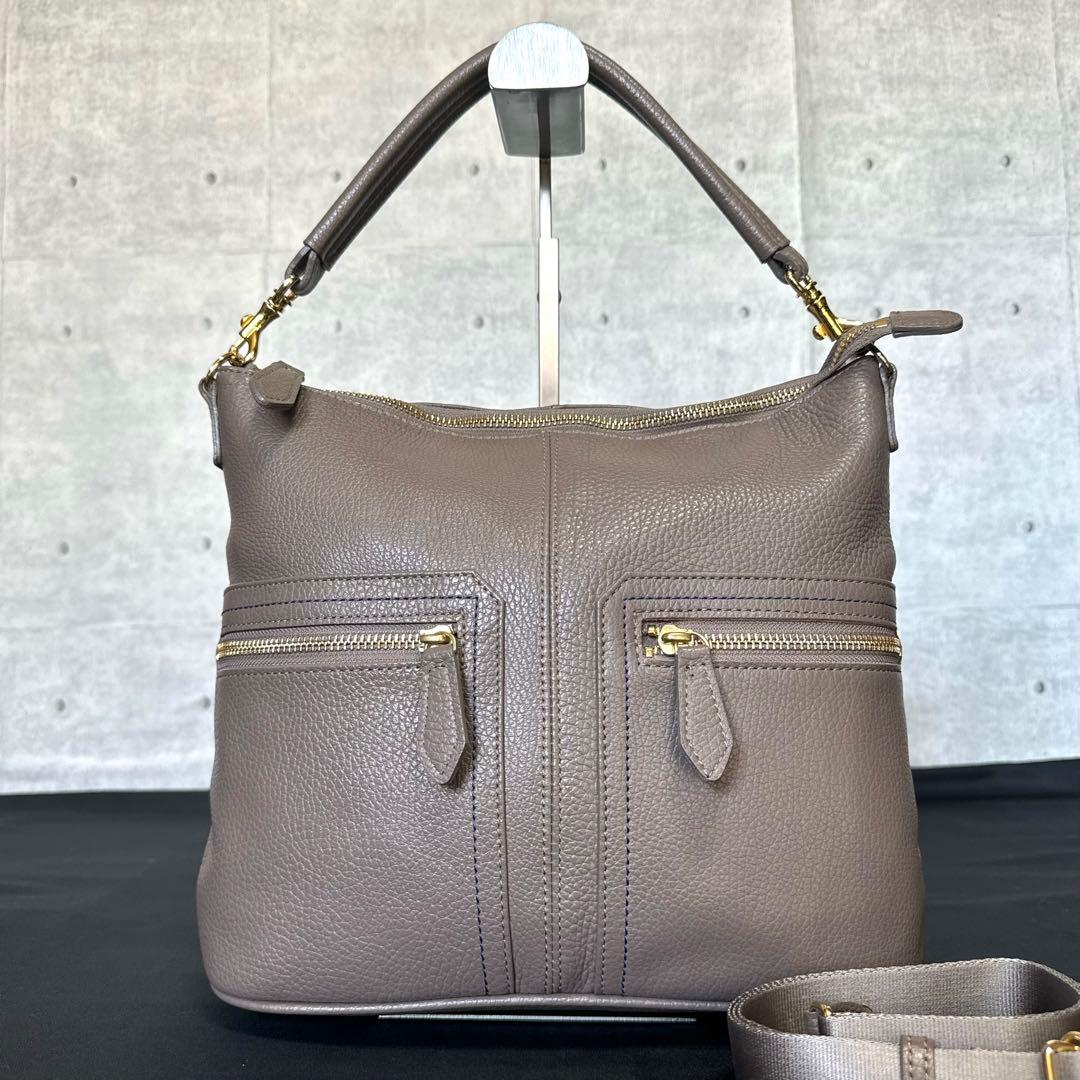 専用品傳濱野 den Hamano CIEL トープ 2WAYハンドバッグ