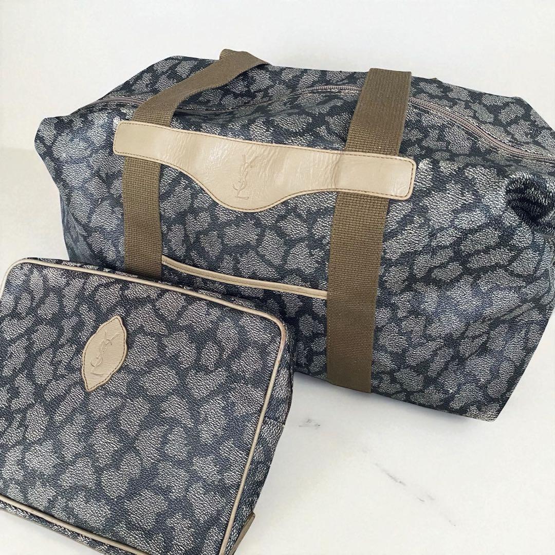 YSL イヴサンローラン ジラフ柄 ボストンバッグ&クラッチバッグ