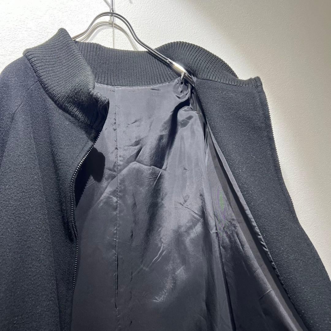 希少 ワイズ デザイン ジップブルゾン ジャケット ウール 変形 ハイネック