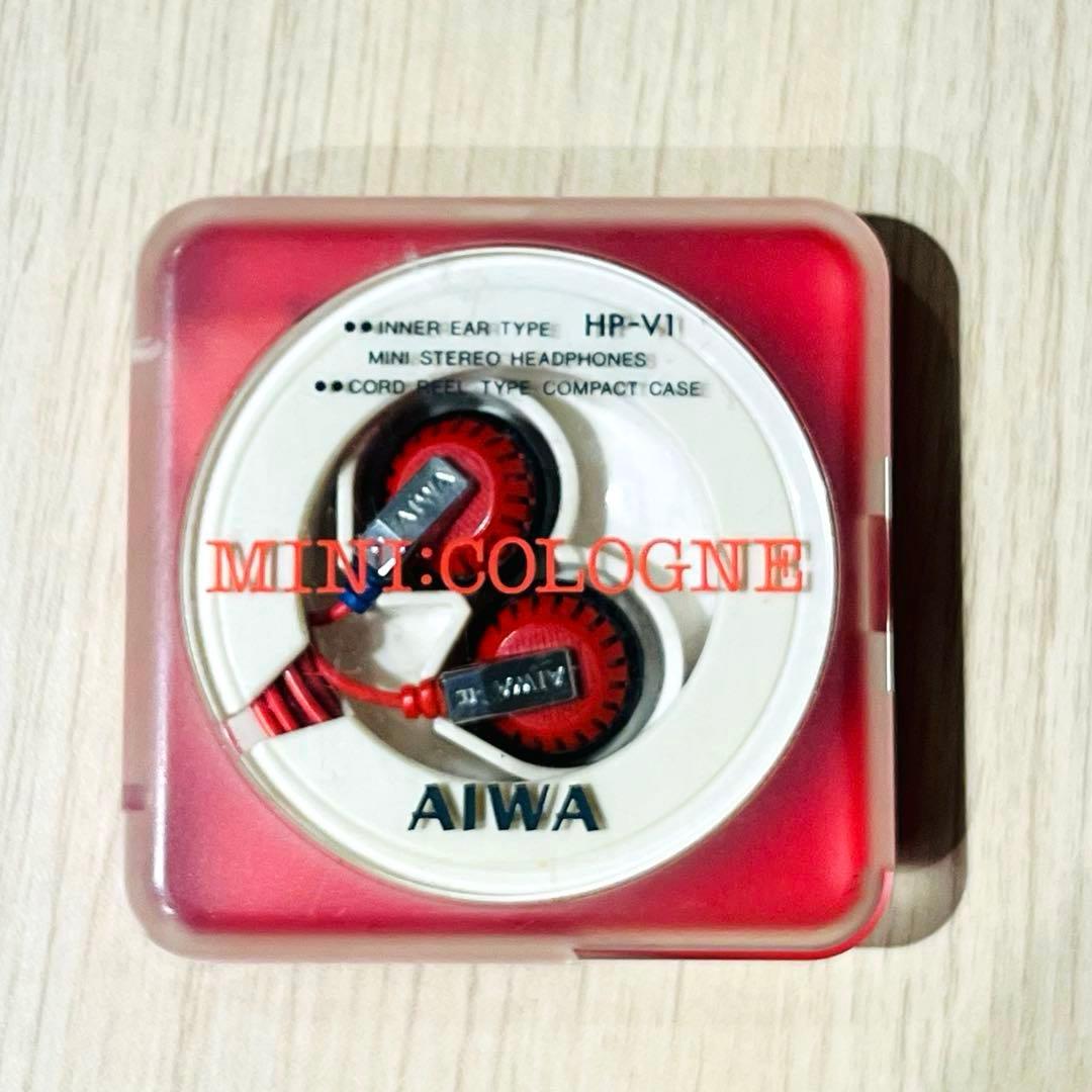 AIWA HP-V1 インナーイヤーイヤホン レッド　昭和レトロ レア