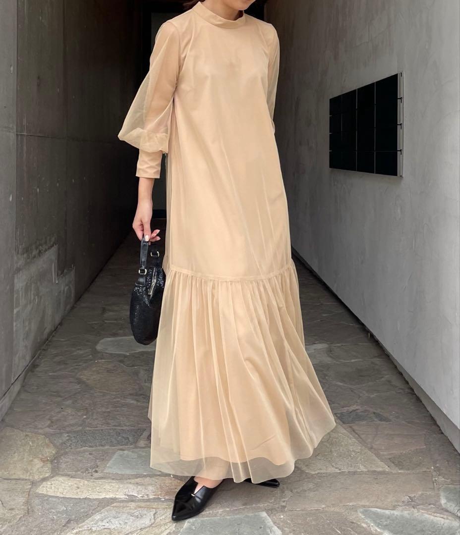 CAPRICIEUX LEMAGE チュールハイネックワンピース　PSサイズ