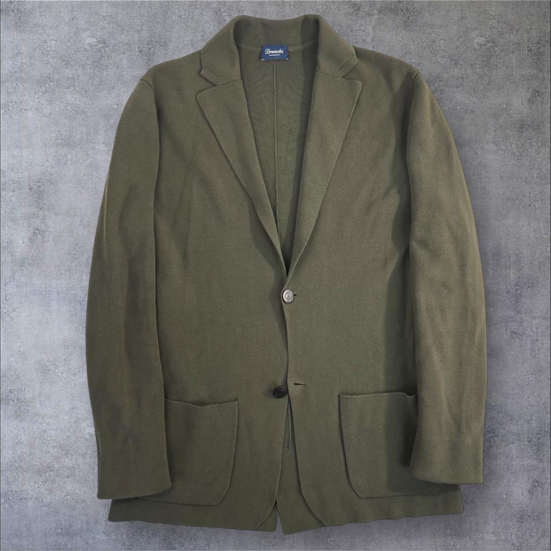 定価10万 極美品 Drumohr ドルモア 2Bニットテーラードジャケット L