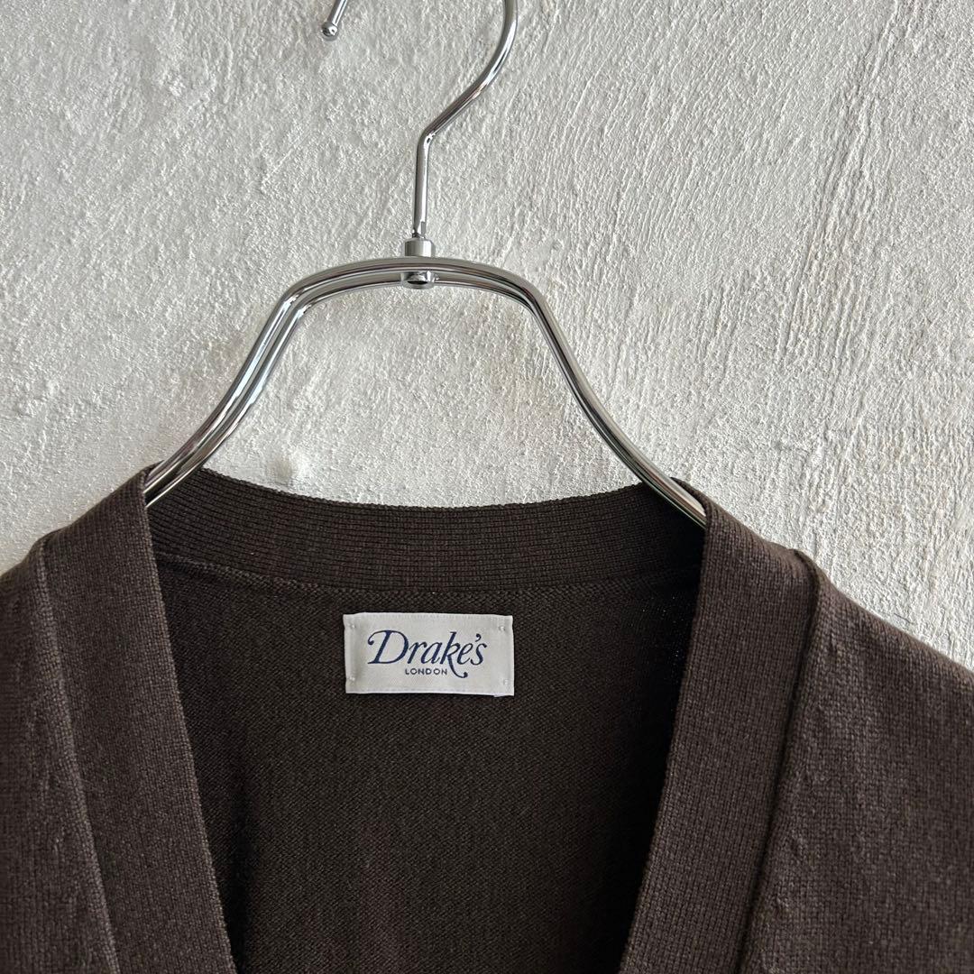 極美 スコットランド製 DRAKES カシミヤ ニットベスト 38 ドレイクス