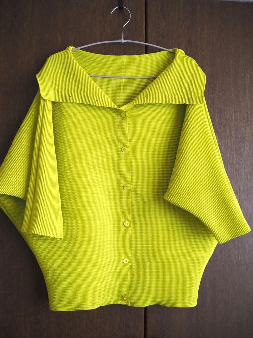 イッセイミヤケミー蛍光イエロー ドルマンスリーブ トップス