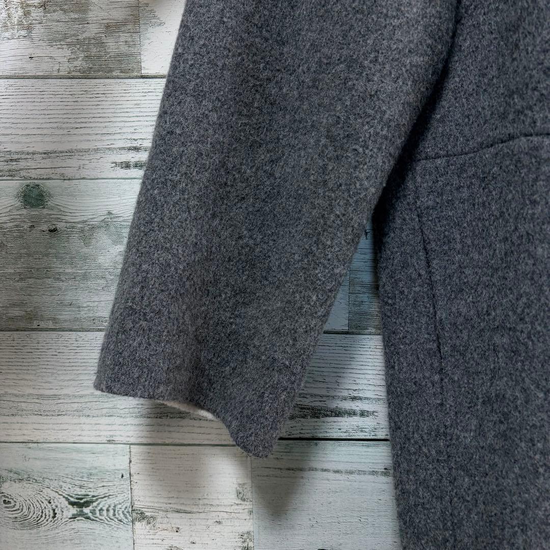 ☆大きいサイズ・4L☆レリアン　ウールコットンコート　ほぼ未使用　グレー