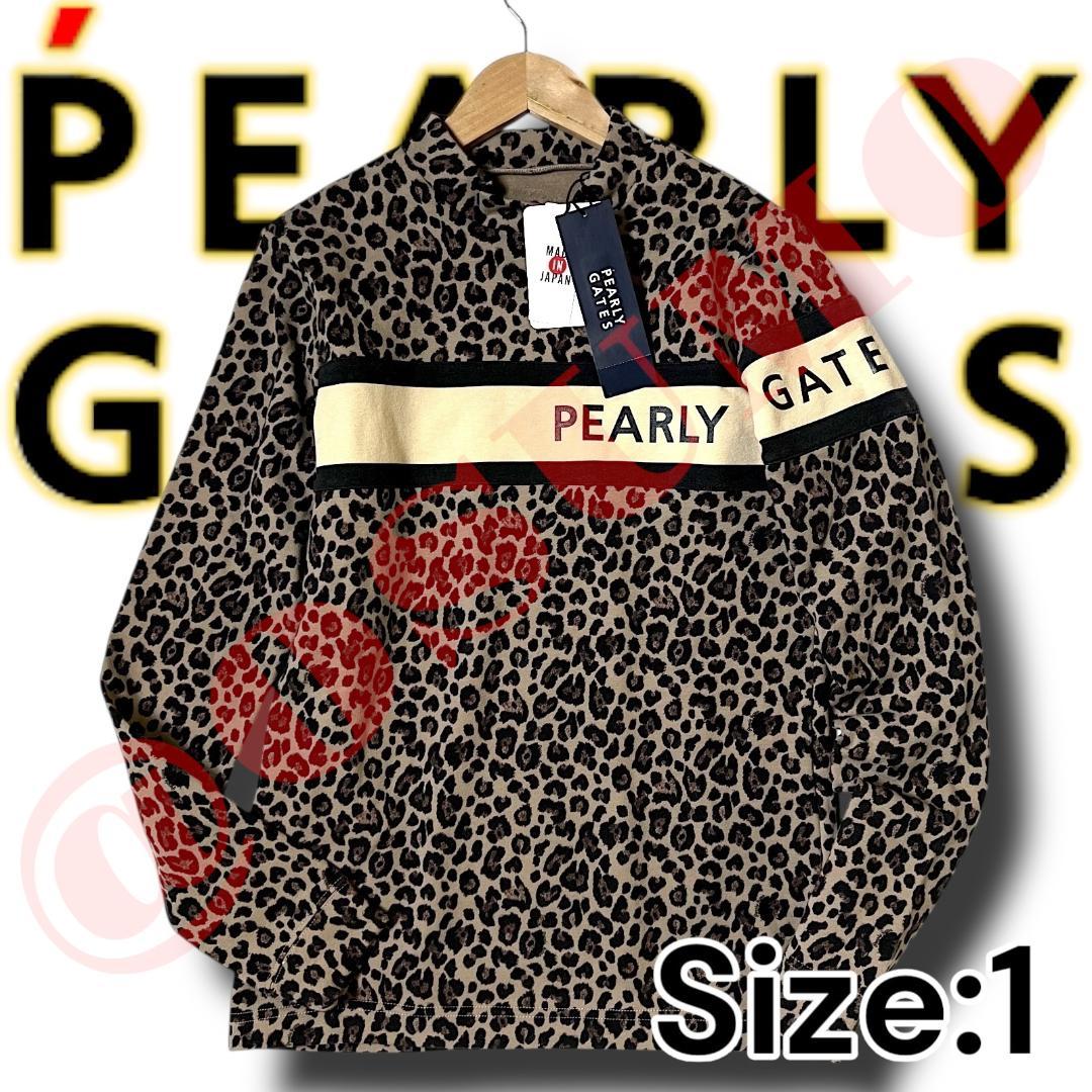 1 新品 定20,900 パーリーゲイツ レオパード ハイネックシャツ ヒョウ柄