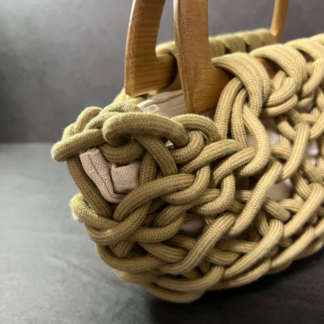 【美品】ALIENINA アリエニーナ MARGOTバッグ　ハンドバッグ　ウッド