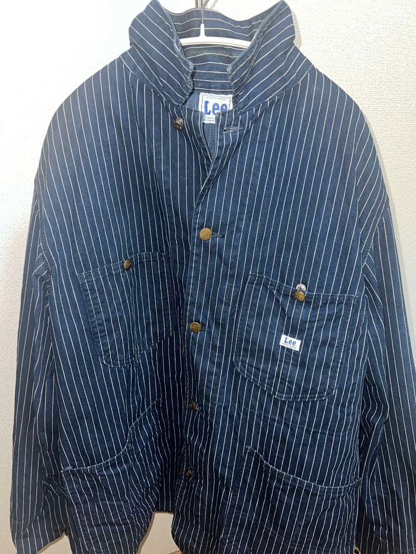 （あつさま専用) Lee ストライプ カバーオール ネイビー