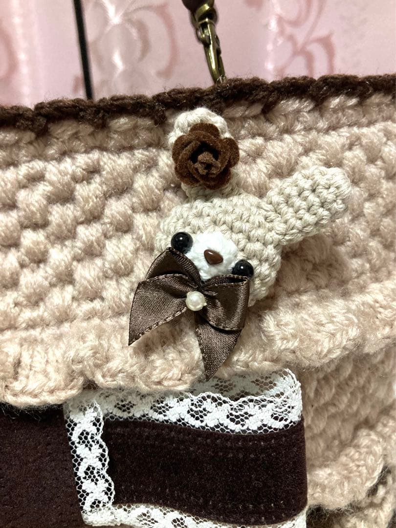 ♥️手編み♥️ハンドメイド♥️いちごフリルバッグ♥️いちごバッグ♥️