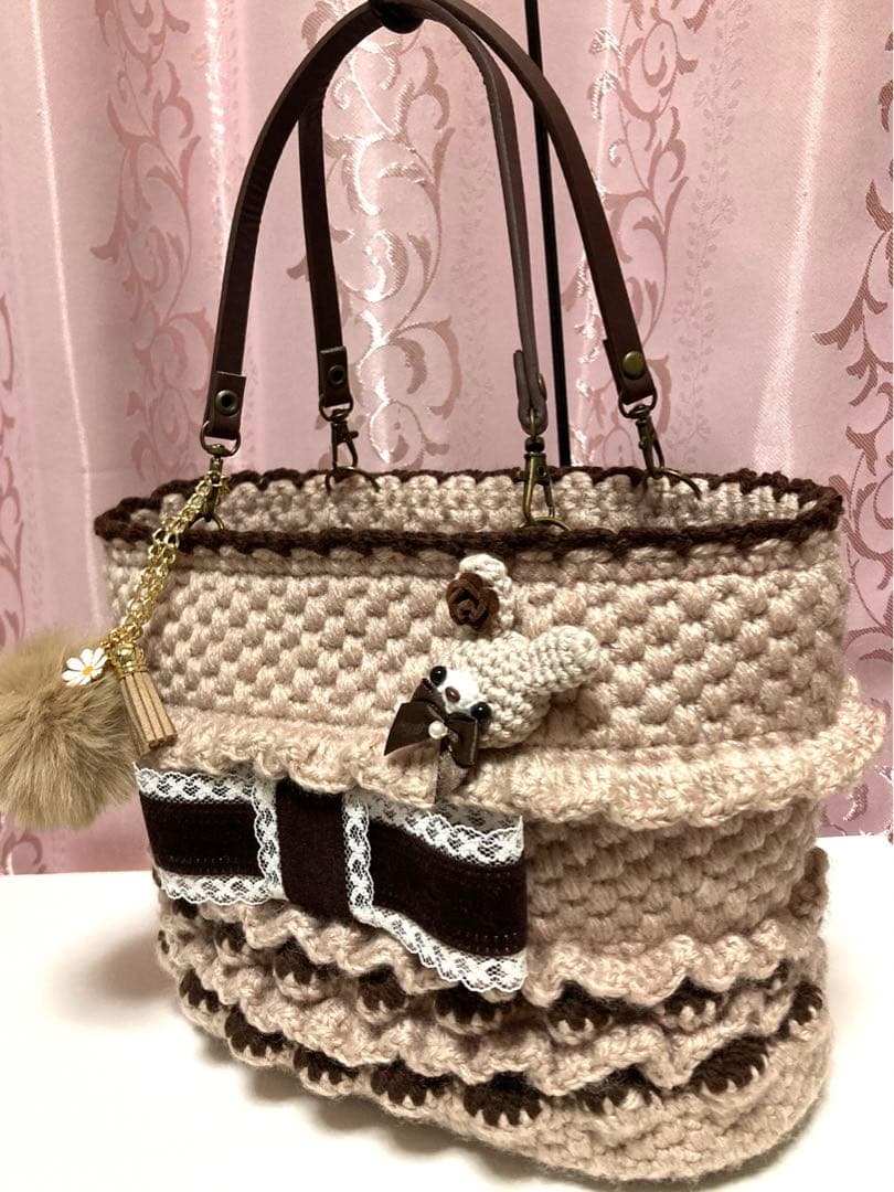 ♥️手編み♥️ハンドメイド♥️いちごフリルバッグ♥️いちごバッグ♥️