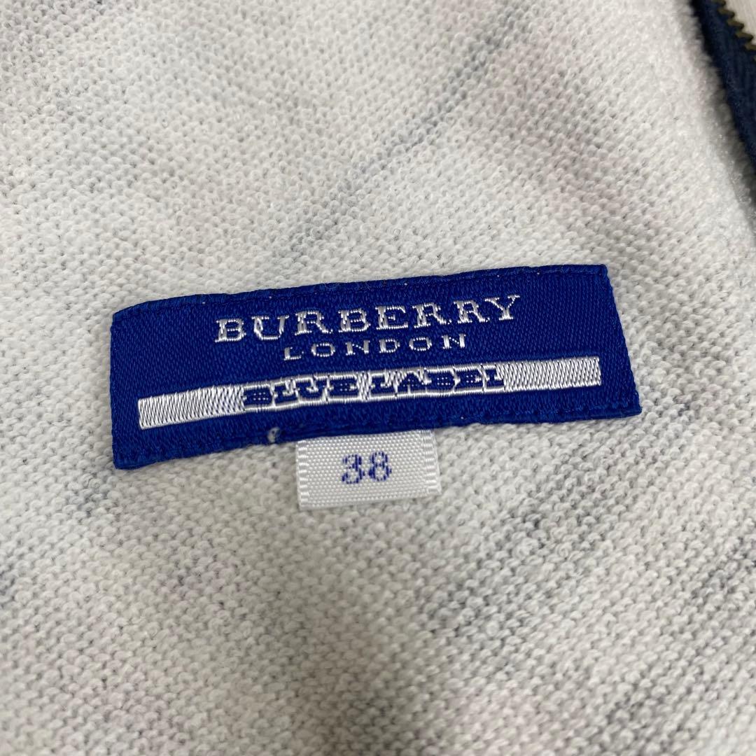 希少★バーバリーブルーレーベル ジップアップパーカー ノバチェック ロゴ刺繍38