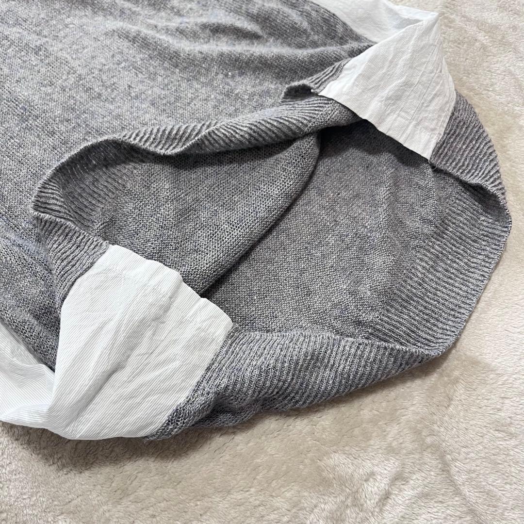 美品　ワイズ　ヨウジヤマモト　異素材切り替え　リネン　ニット　ワンピース