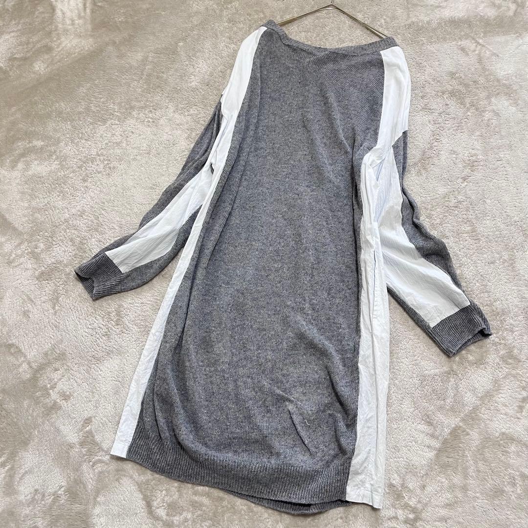 美品　ワイズ　ヨウジヤマモト　異素材切り替え　リネン　ニット　ワンピース