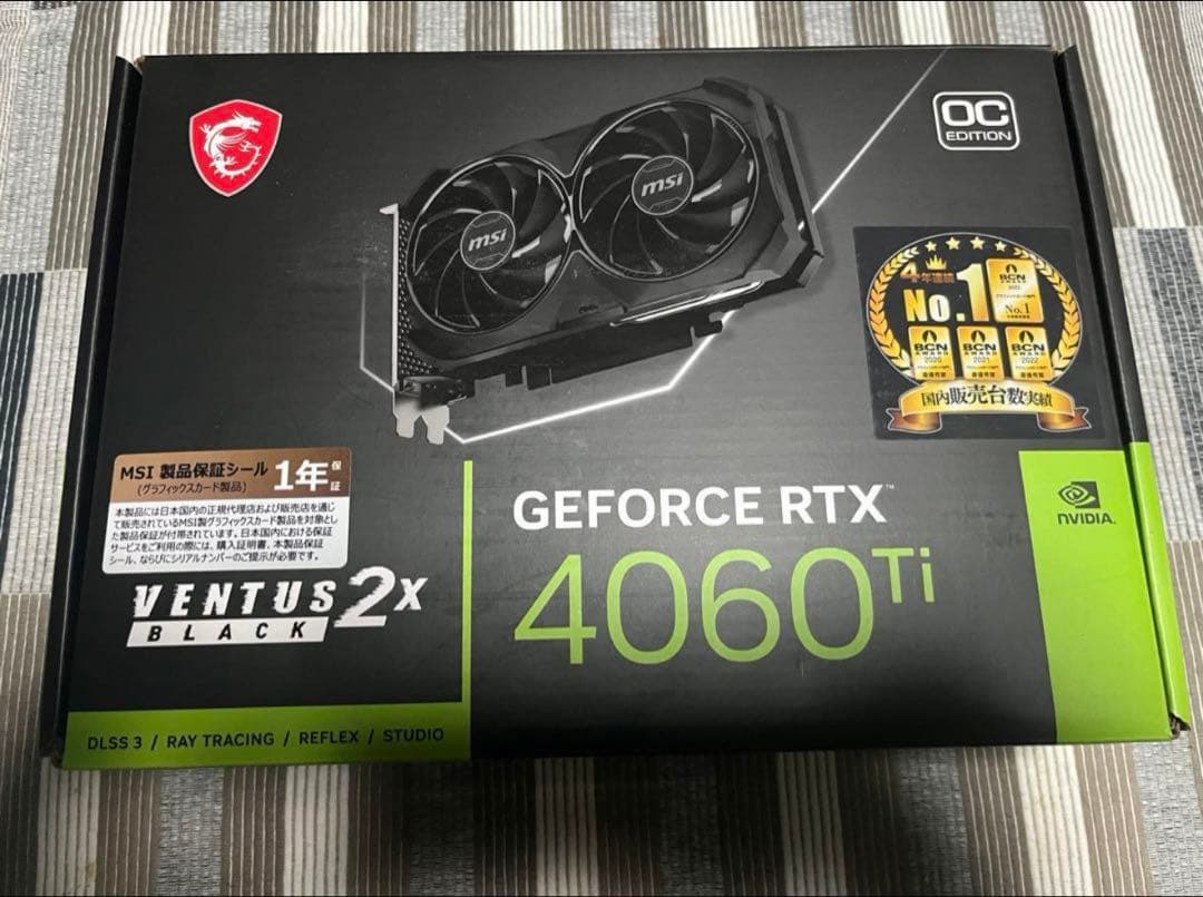 グラフィックボード・グラボ・ビデオカード MSI RTX4060 Ti VENTUS 2X BLACK OC 16GB