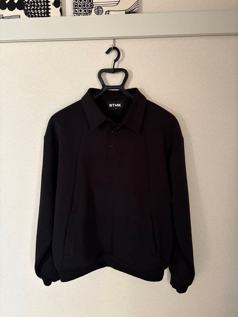 BTMK 黒 長袖ポロシャツ