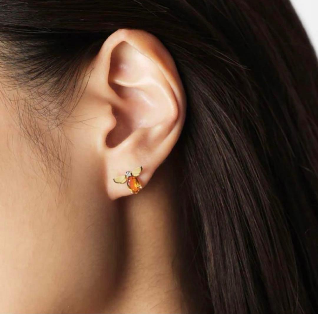 【美品】Bijou de M プチミツバチピアス(シトリン)