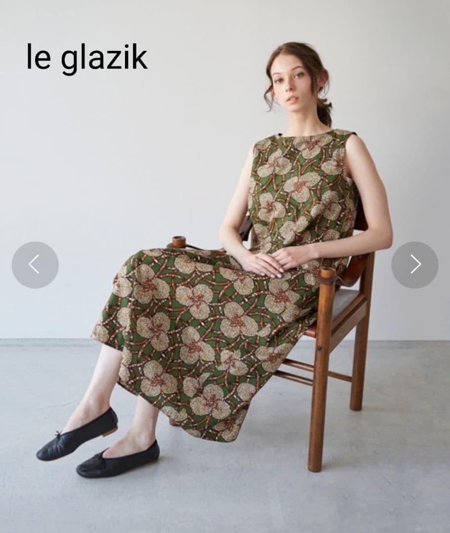 美品　LE GLAZIK（ル グラジック）　総柄　ロングワンピース