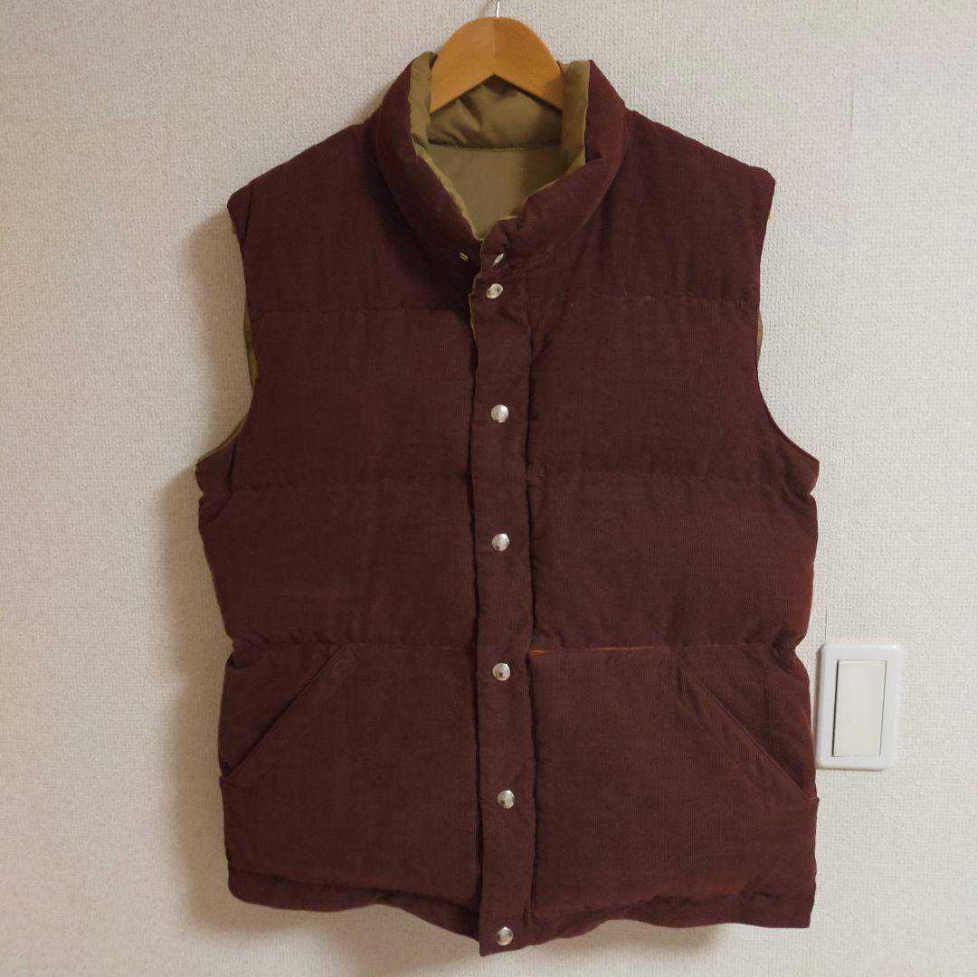 クレセントダウンワークス 希少 リバーシブル コーデュロイ ダウンベスト USA