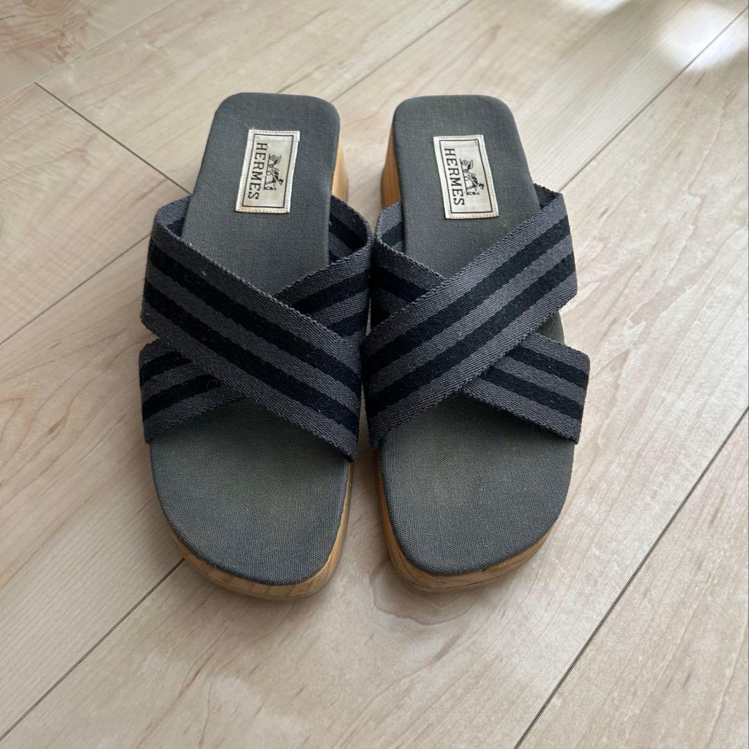 【専用】　　　　　エルメス HERMES ウッドソール フールトゥサンダル
