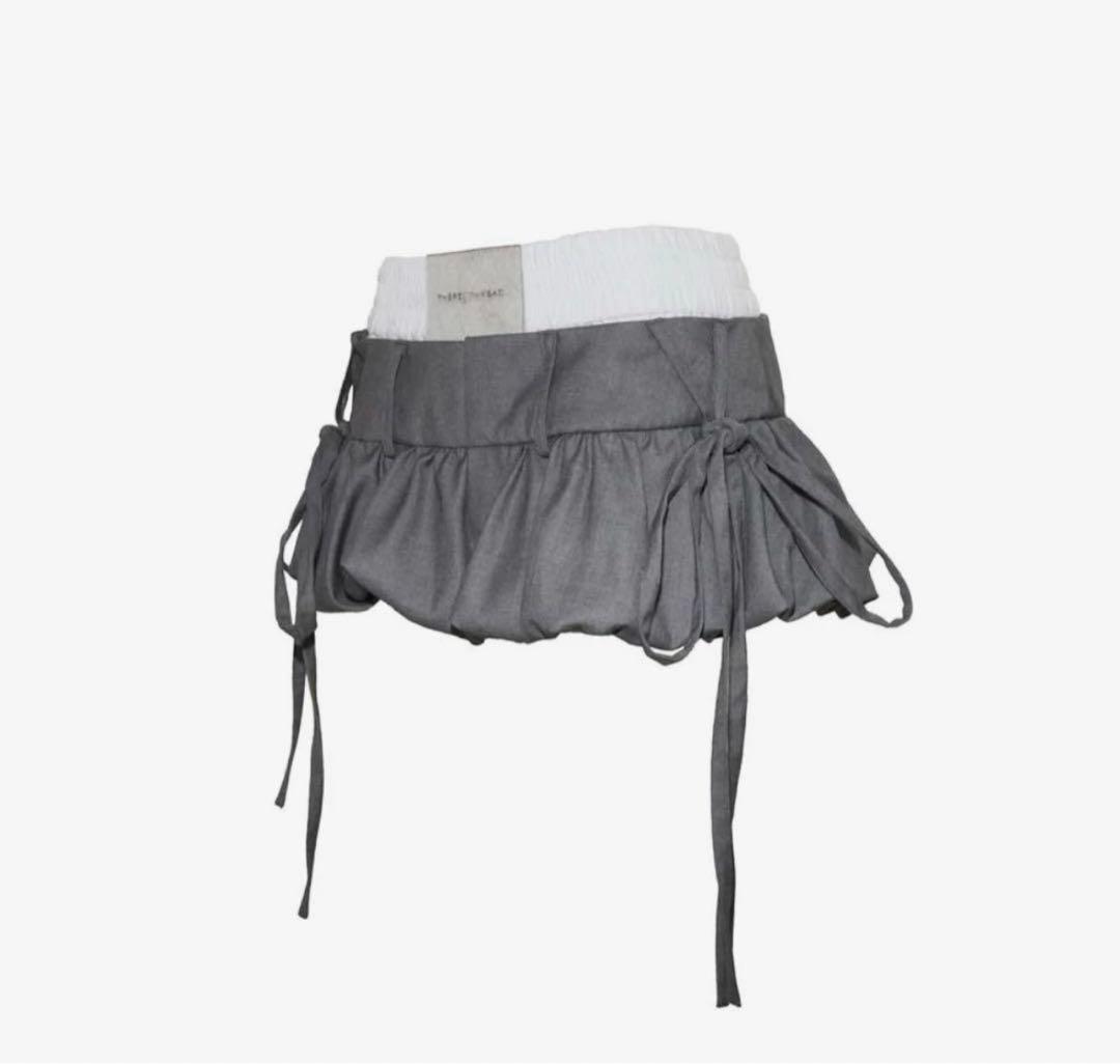 theredthread S layered balloon skirt グレー