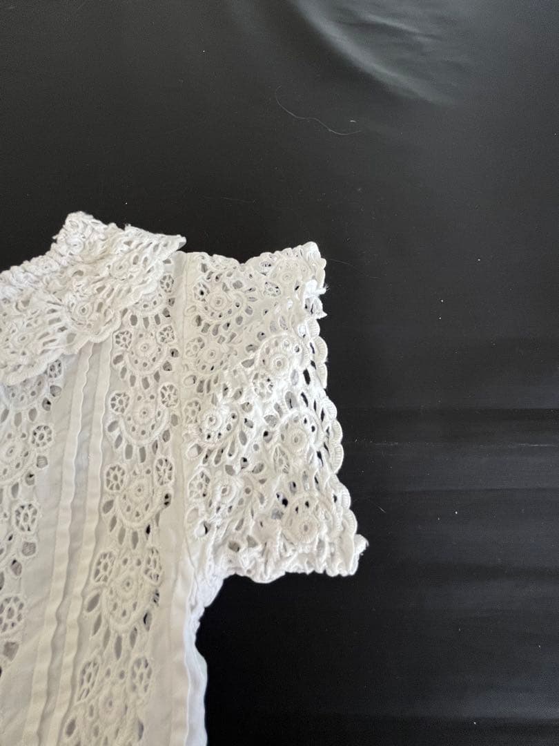 【アンティーク】ドール用ドレス▪️カットワークレース▪️大きなドールに