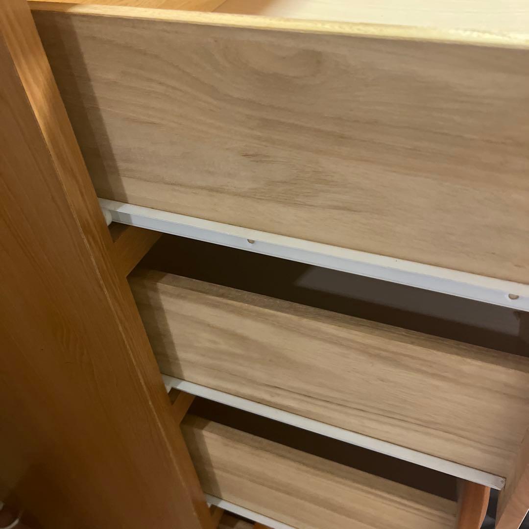 ナチュラルウッド 引き出しチェスト