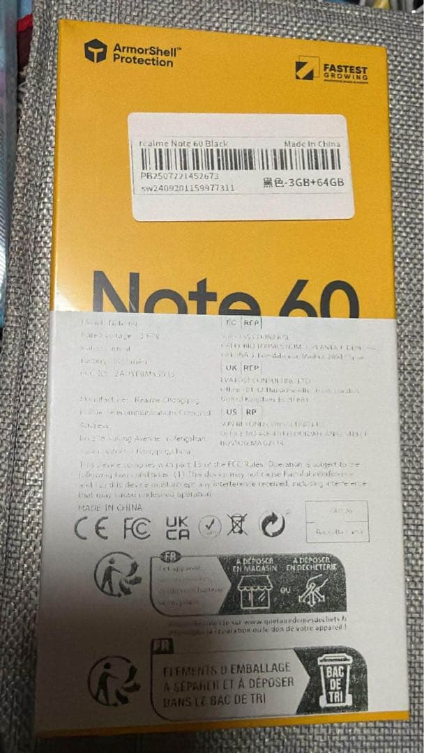 realme Note 60 3GB+64GB Marble Black 新品