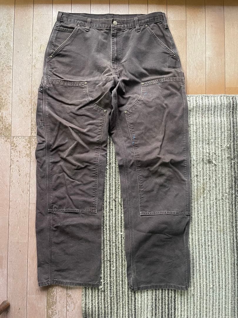 Carhartt ブラウン　33×32 ダブルニー　メキシコ製