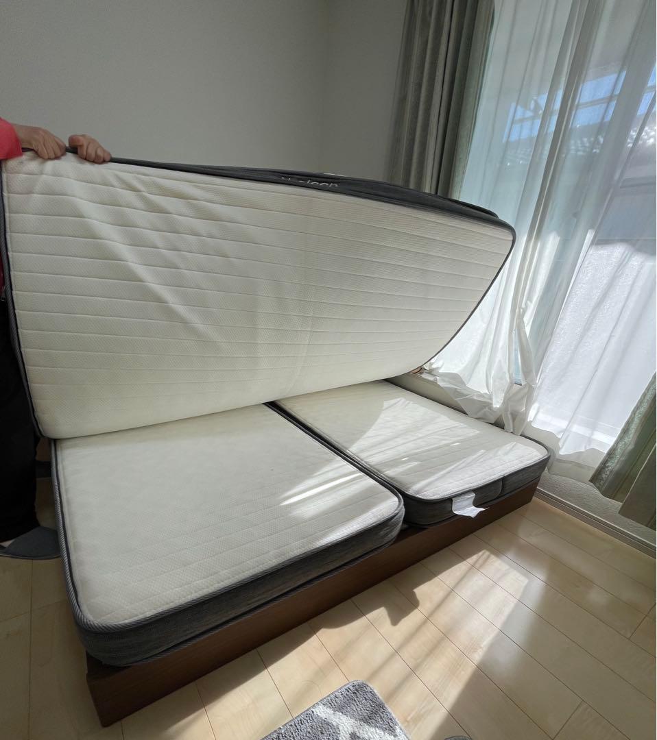 ニトリクイーンサイズ ベッドフレーム 170x200cmマット付き