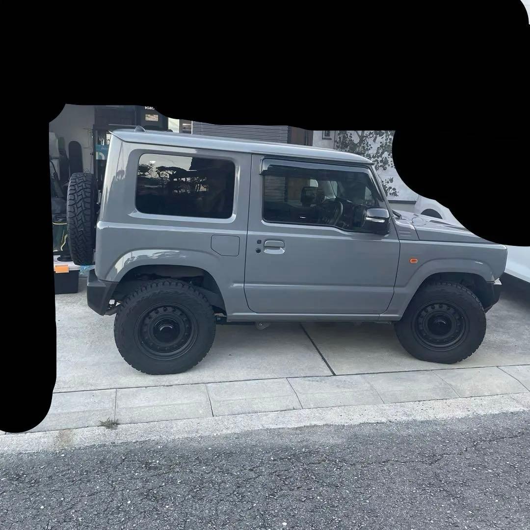 【ヨン】ジムニー　JB64ホイール　ホワイトレタータイヤ　スペヤタイヤブ