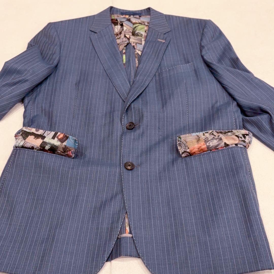 現行モデル ポールスミス×ロロピアーナ セットアップ スーツ　ストライプ XL