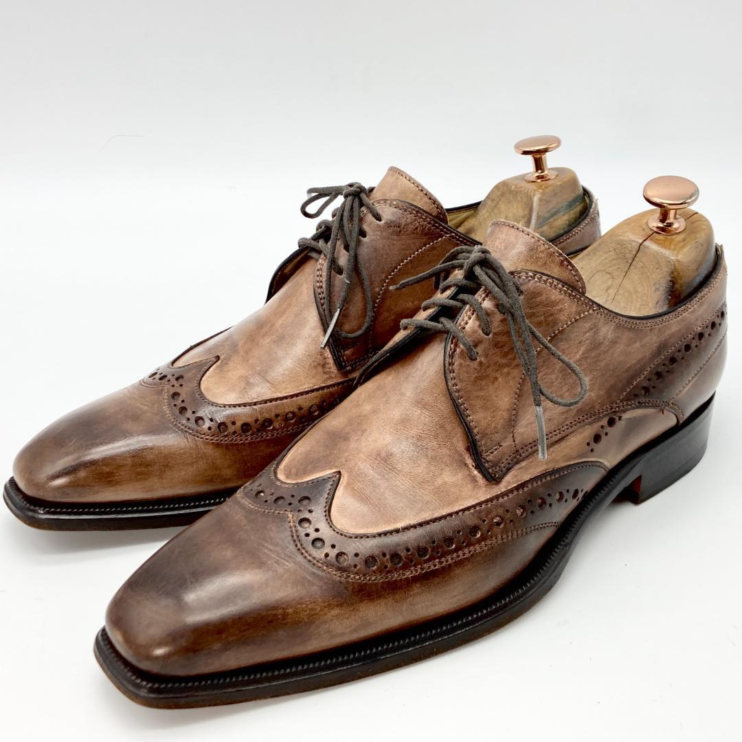 レア 美品　ステファノブランキー二　7　ウィングチップ　26cm相当　ブラウン
