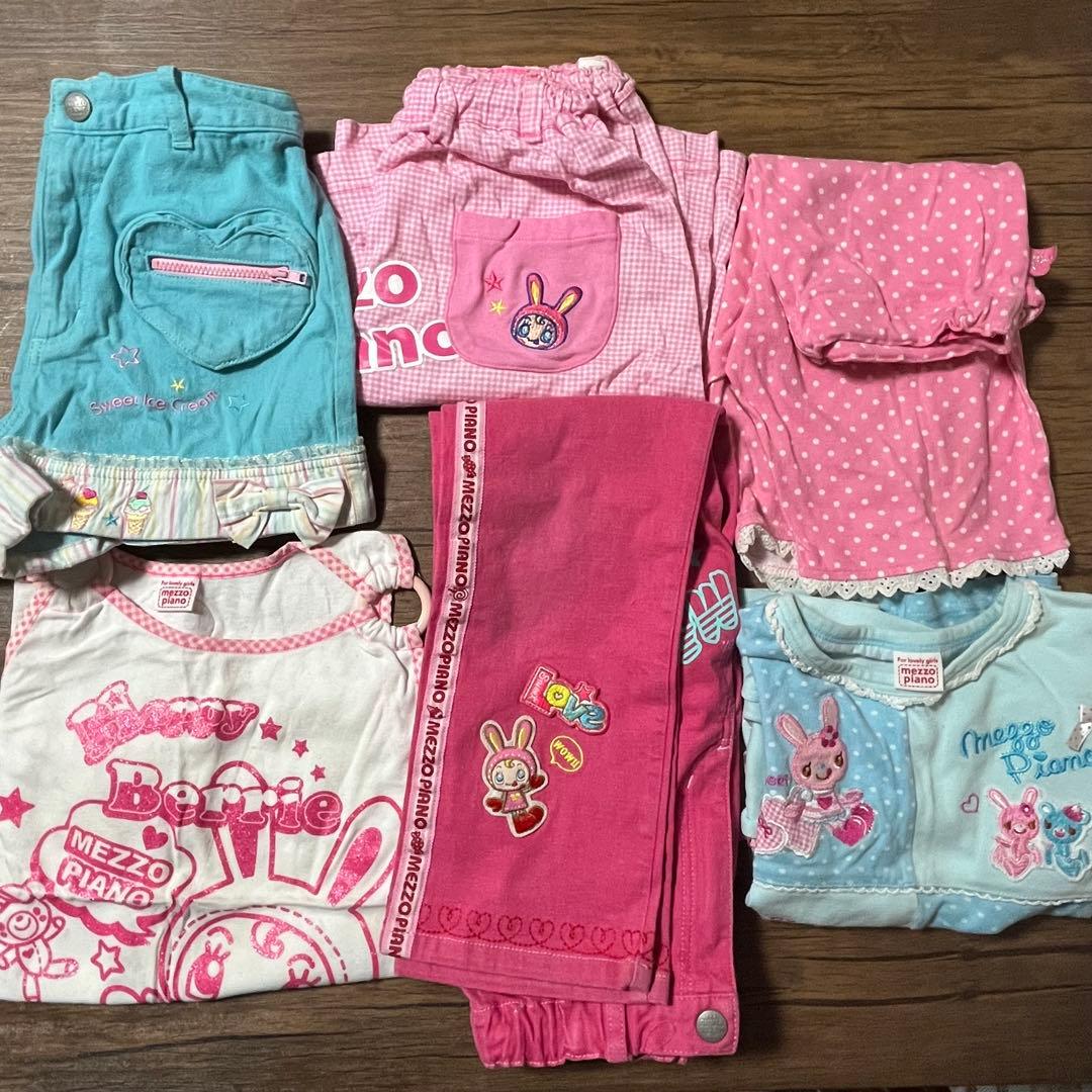 メゾピアノ　130（120.135） スカート、長T、ズボンセット　ベリーちゃん