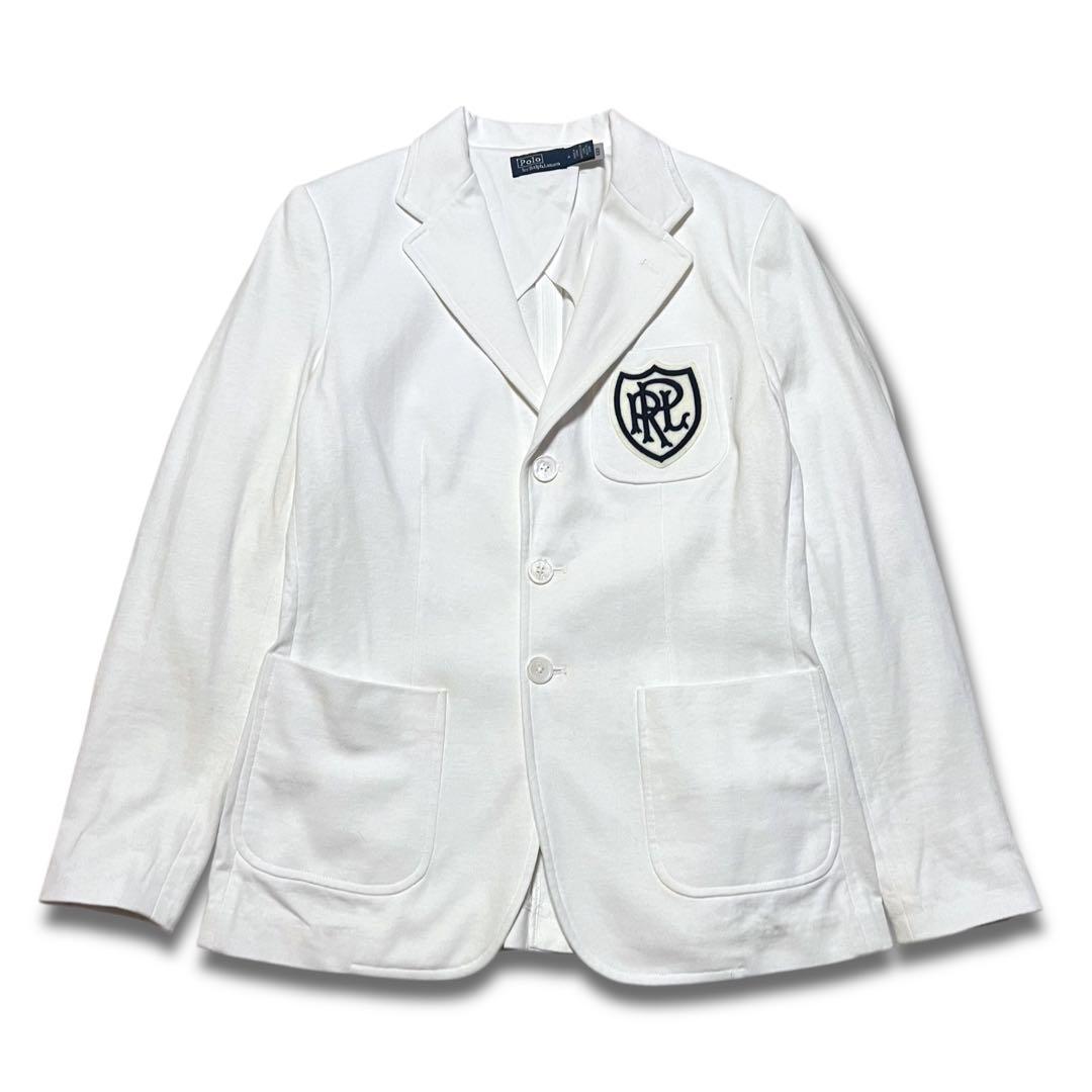 美品 2025 ポロラルフローレン ロゴクレストコットンジャージーブレザー 洗濯