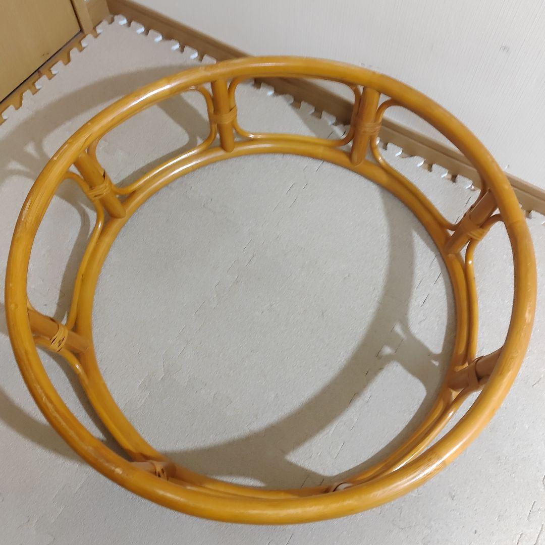 Nissen ニッセン パパサンチェア ラタン 籐製 台座付き クッション付き