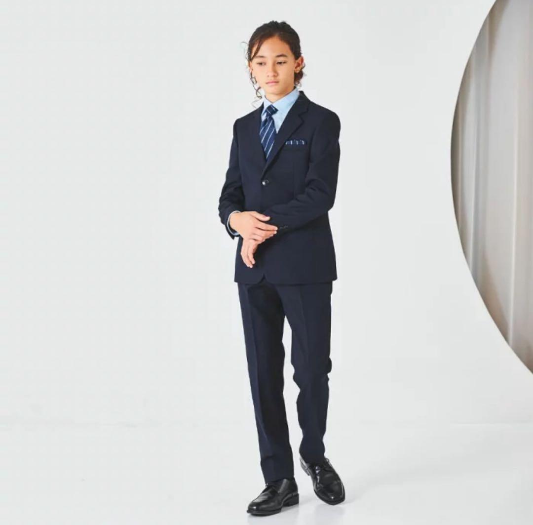 フォーマルスーツ 150cm スーツネイビー ネクタイ付き