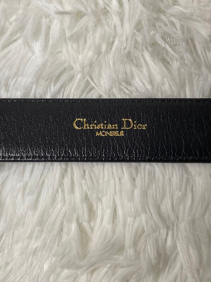 美品　Christian Dior ディオール　レザーベルト　本革 ブラック