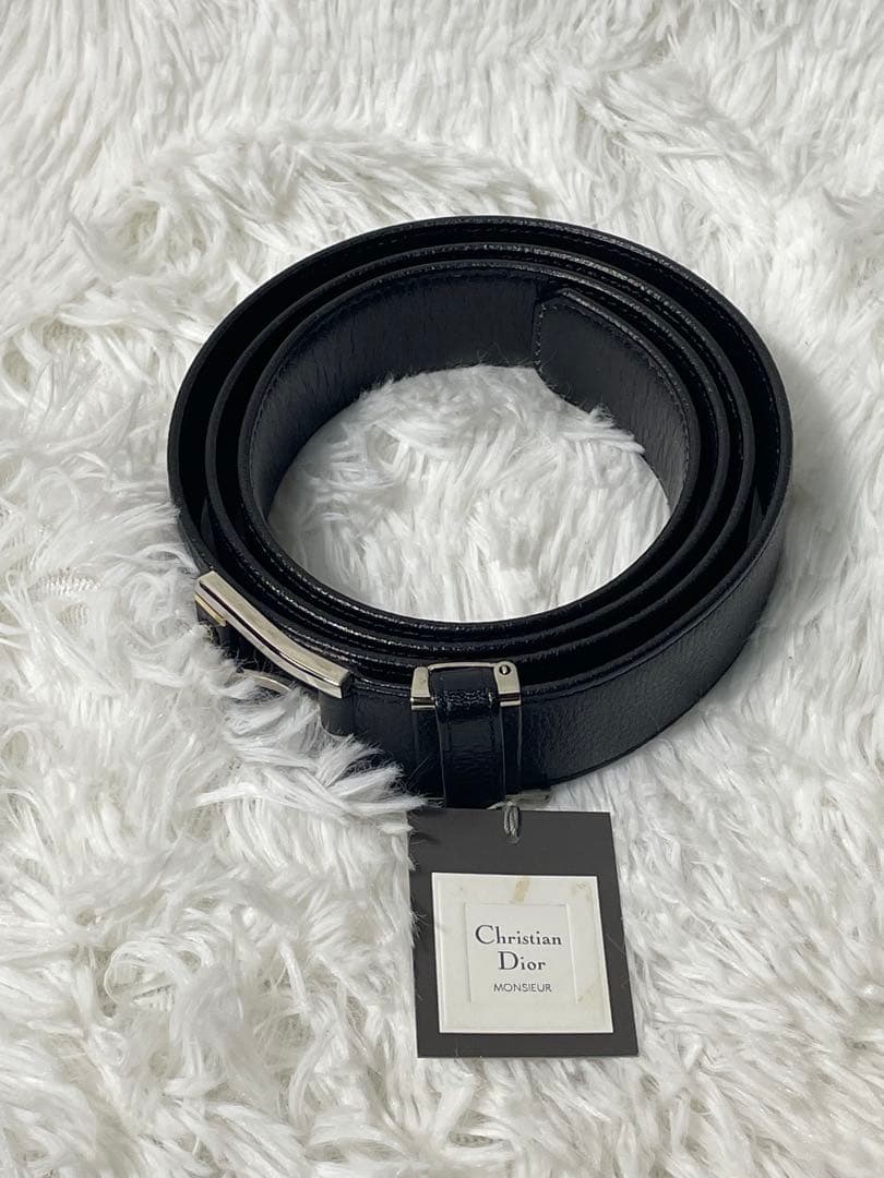 美品　Christian Dior ディオール　レザーベルト　本革 ブラック