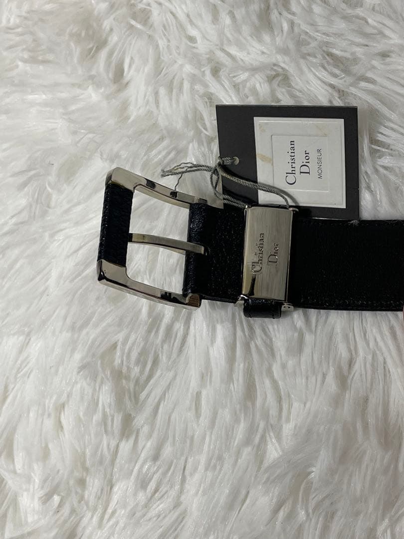 美品　Christian Dior ディオール　レザーベルト　本革 ブラック