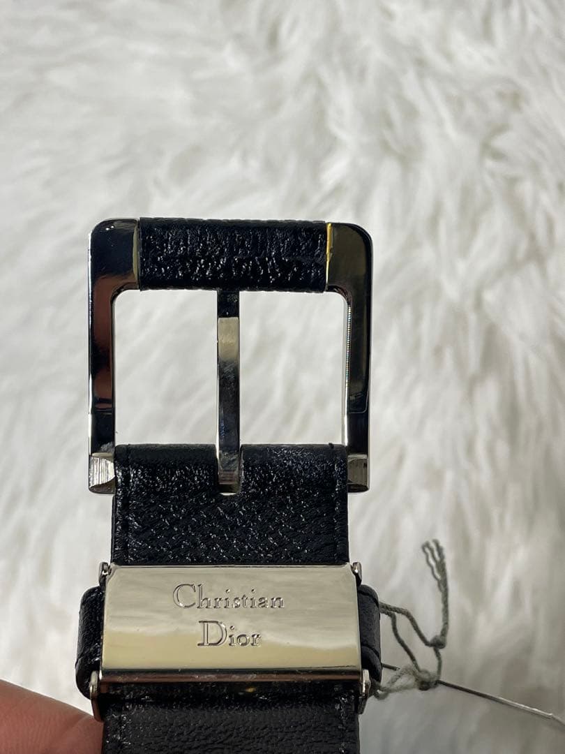 美品　Christian Dior ディオール　レザーベルト　本革 ブラック
