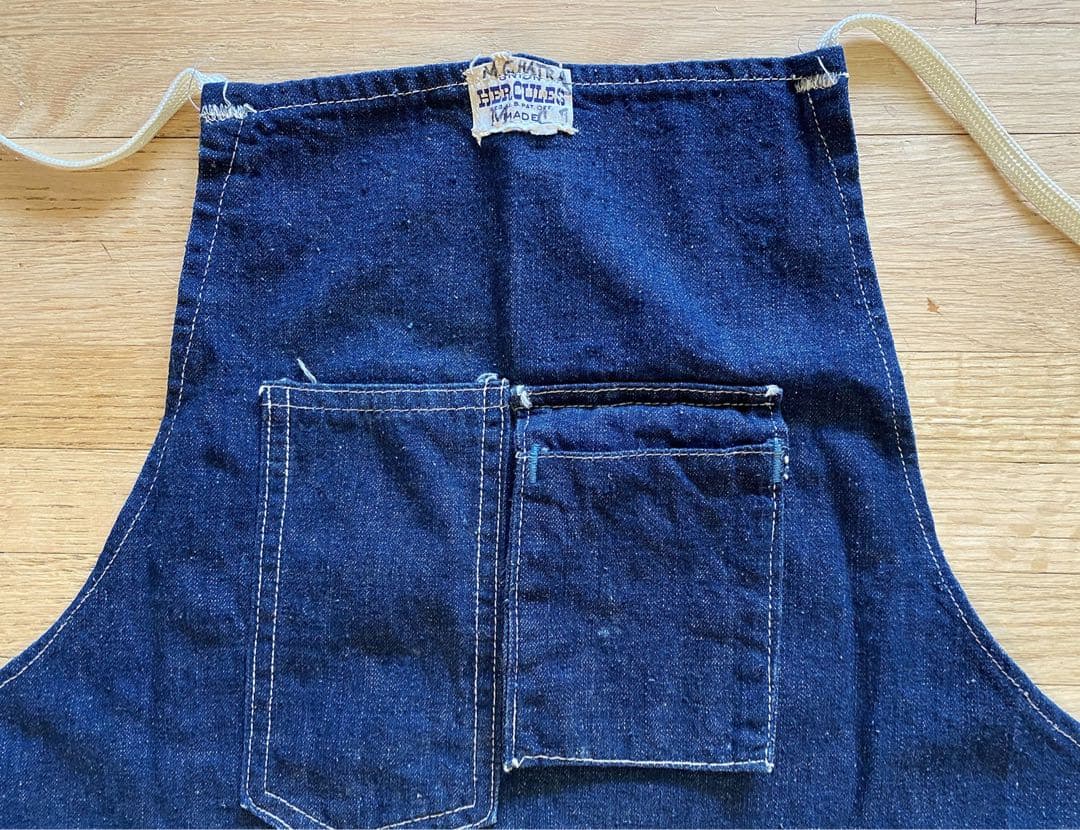 50s ヴィンテージ　HERCULES デニムショップエプロン　セルビッジ付き