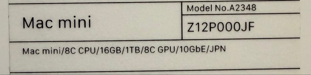 Mac mini Apple M1チップ カスタマイズモデル