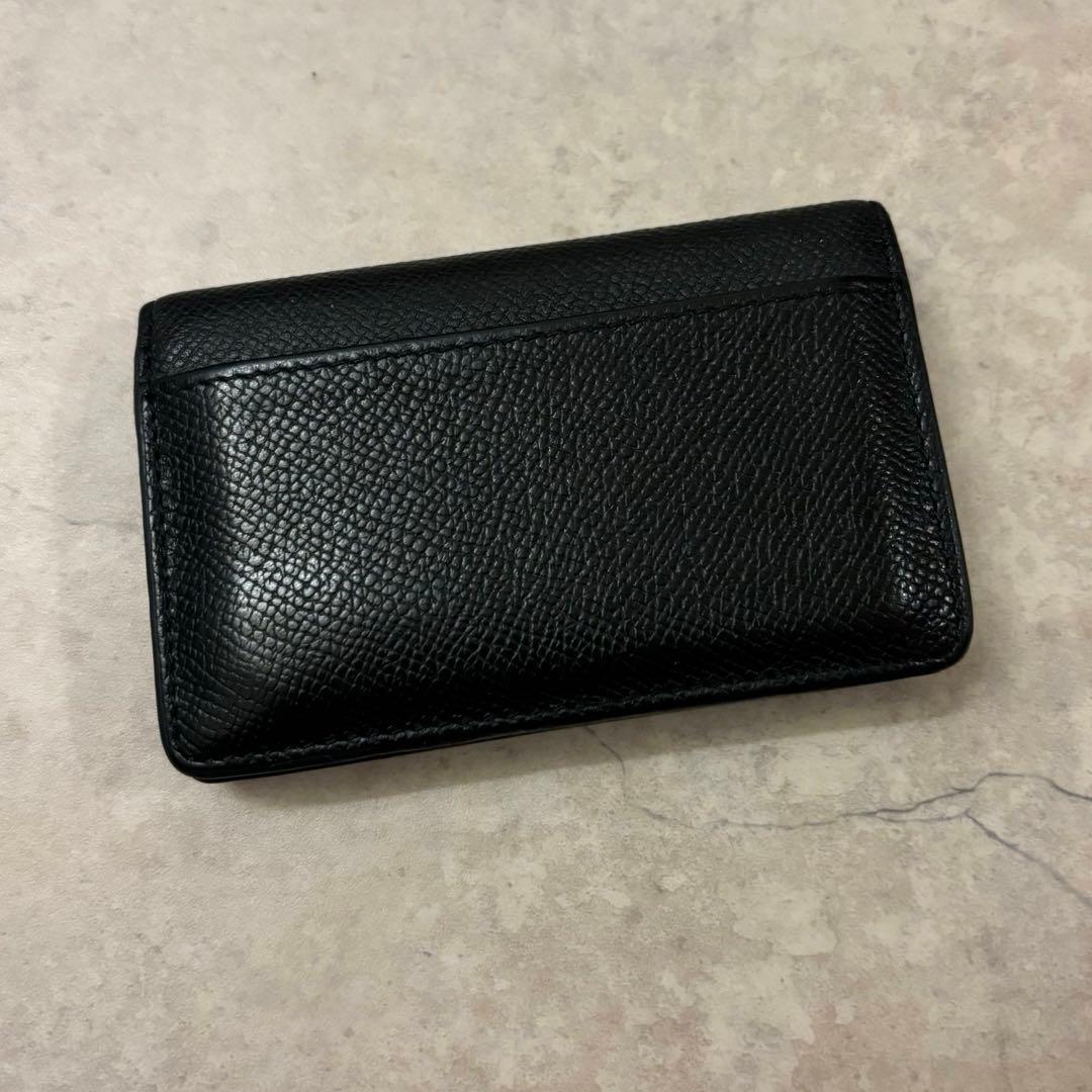 【美品】メゾンマルジェラ 4ステッチ 名刺入れ レザー ブラック　カードケース